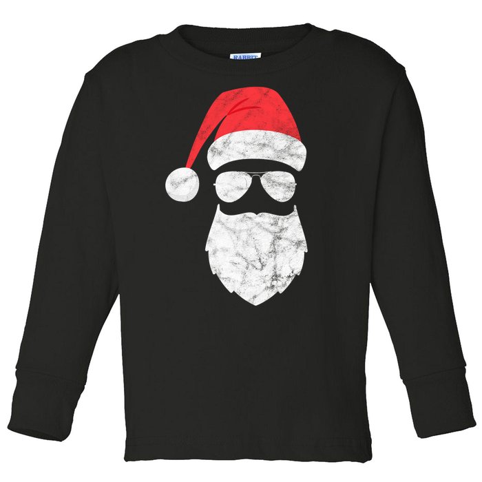 Bearded Santa Claus Hipster Toddler Long Sleeve Shirt