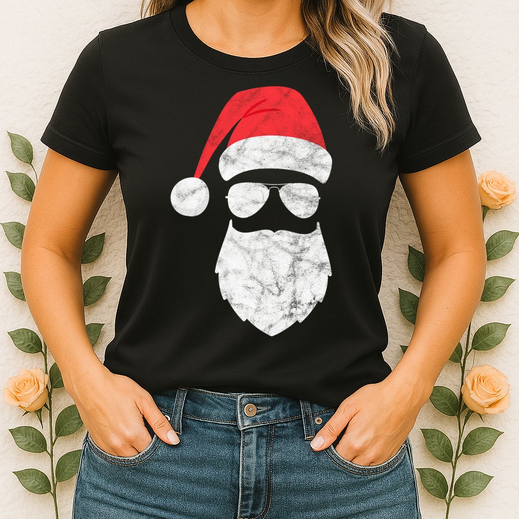Bearded Santa Claus Hipster Womens T-Shirt