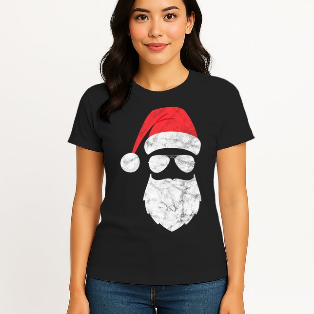 Bearded Santa Claus Hipster Womens T-Shirt