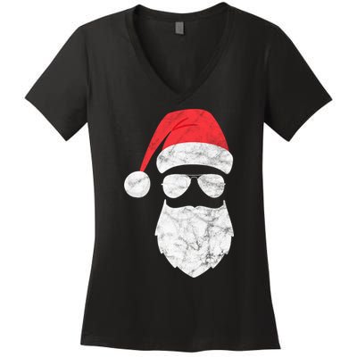 Bearded Santa Claus Hipster Women's V-Neck T-Shirt