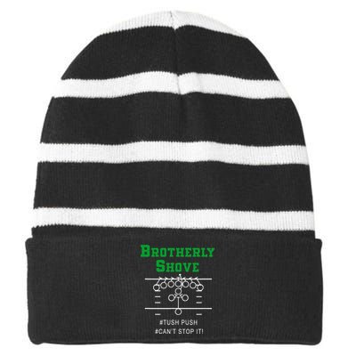 Brotherly Shove Classic Striped Beanie with Solid Band