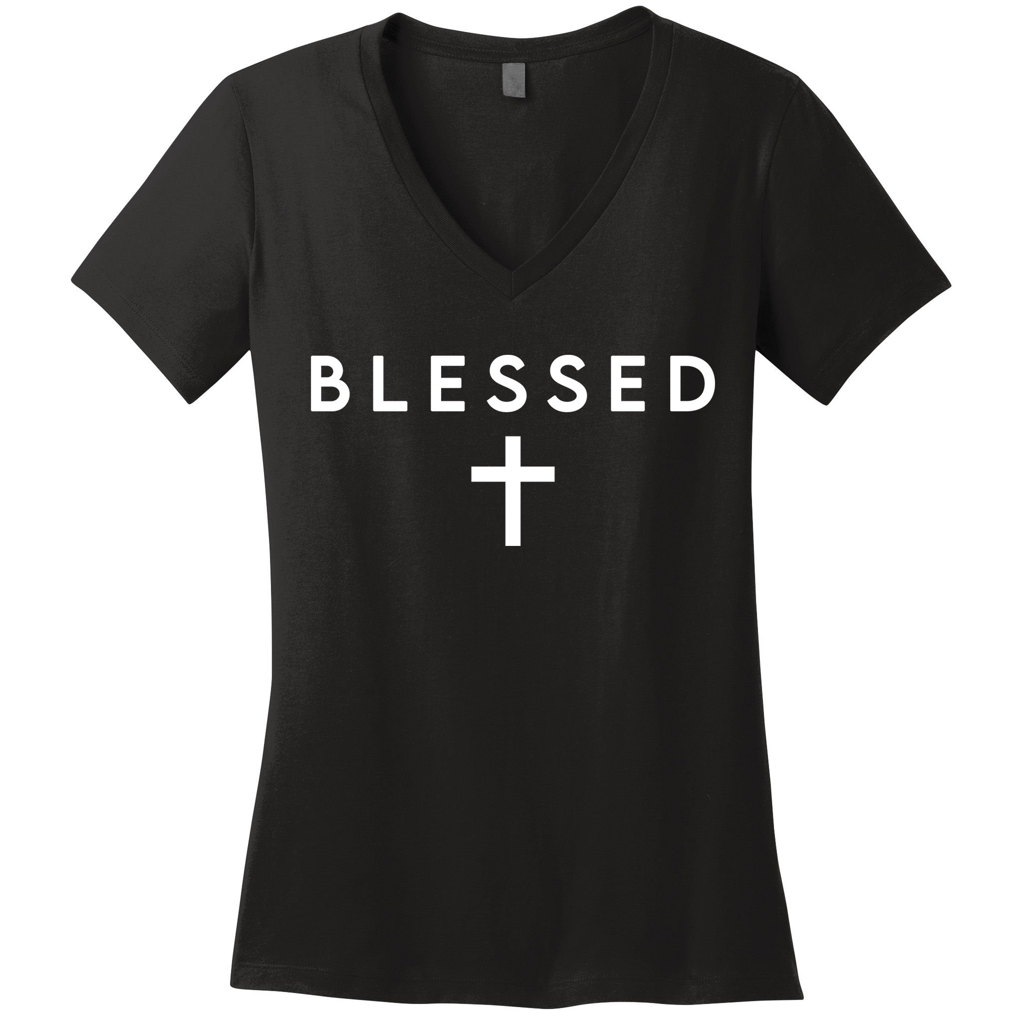 Blessed Simple Cross Women's V-Neck T-Shirt