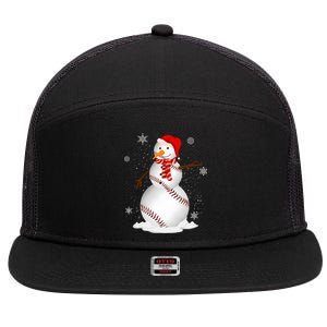 Baseball Snow Christmas Santa Hat Xmas Baseball Gift 7 Panel Mesh Trucker Snapback Hat