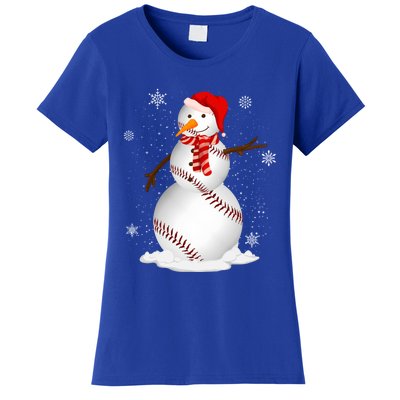 Baseball Snow Christmas Santa Hat Xmas Baseball Gift Women's T-Shirt