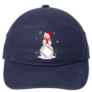 Baseball Snow Christmas Santa Hat Xmas Baseball Gift 7-Panel Snapback Hat