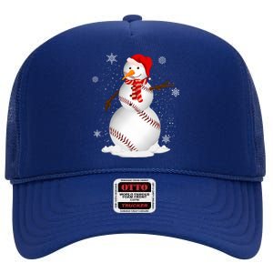 Baseball Snow Christmas Santa Hat Xmas Baseball Gift High Crown Mesh Back Trucker Hat