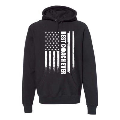 Best Soccer Coach Ever American Flag Premium Hoodie