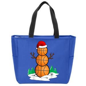 Basketball Snow Christmas Balls Xmas Hat Santa Claus Great Gift Zip Tote Bag