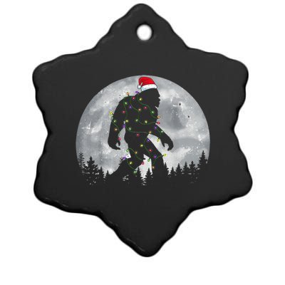 Bigfoot Santa Christmas Tree Lights Funny Xmas Sasquatch Ceramic Star Ornament