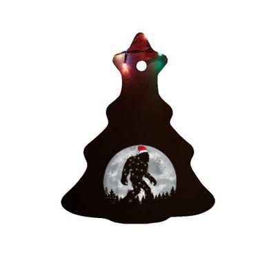 Bigfoot Santa Christmas Tree Lights Funny Xmas Sasquatch Ceramic Tree Ornament