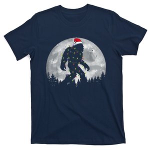 Bigfoot Santa Christmas Tree Lights Funny Xmas Sasquatch T-Shirt