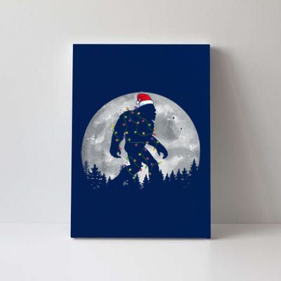 Bigfoot Santa Christmas Tree Lights Funny Xmas Sasquatch Canvas