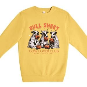 Bull Sheet Cow Lover Club Moo I Mean Boo Funny Halloween Funny Gift Premium Crewneck Sweatshirt