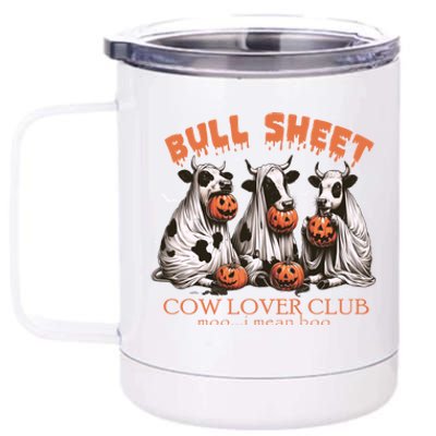 Bull Sheet Cow Lover Club Moo I Mean Boo Funny Halloween Funny Gift 12 oz Stainless Steel Tumbler Cup