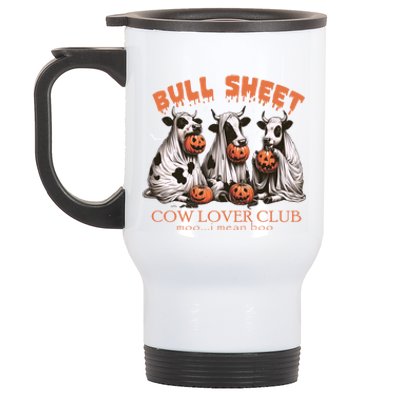 Bull Sheet Cow Lover Club Moo I Mean Boo Funny Halloween Funny Gift Stainless Steel Travel Mug