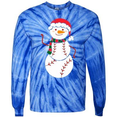 Baseball Snow Christmas Baseball Player Xmas Party Gift Tie-Dye Long Sleeve Shirt