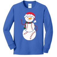 Baseball Snow Christmas Baseball Player Xmas Party Gift Kids Long Sleeve Shirt