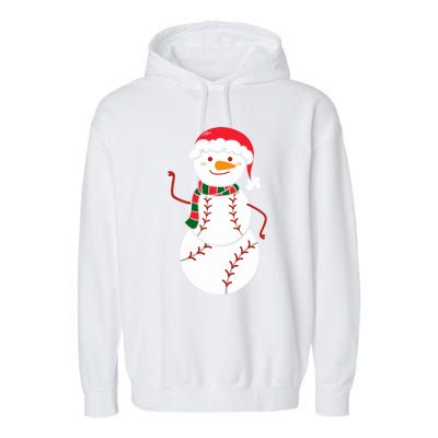 Baseball Snow Christmas Baseball Player Xmas Party Gift Garment-Dyed Fleece Hoodie