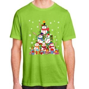 Baseball Snow Christmas Tree Pitchers Catchers Gift Adult ChromaSoft Performance T-Shirt