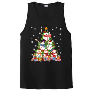 Baseball Snow Christmas Tree Pitchers Catchers Gift PosiCharge Competitor Tank