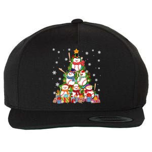 Baseball Snow Christmas Tree Pitchers Catchers Gift Wool Snapback Cap