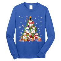 Baseball Snow Christmas Tree Pitchers Catchers Gift Long Sleeve Shirt