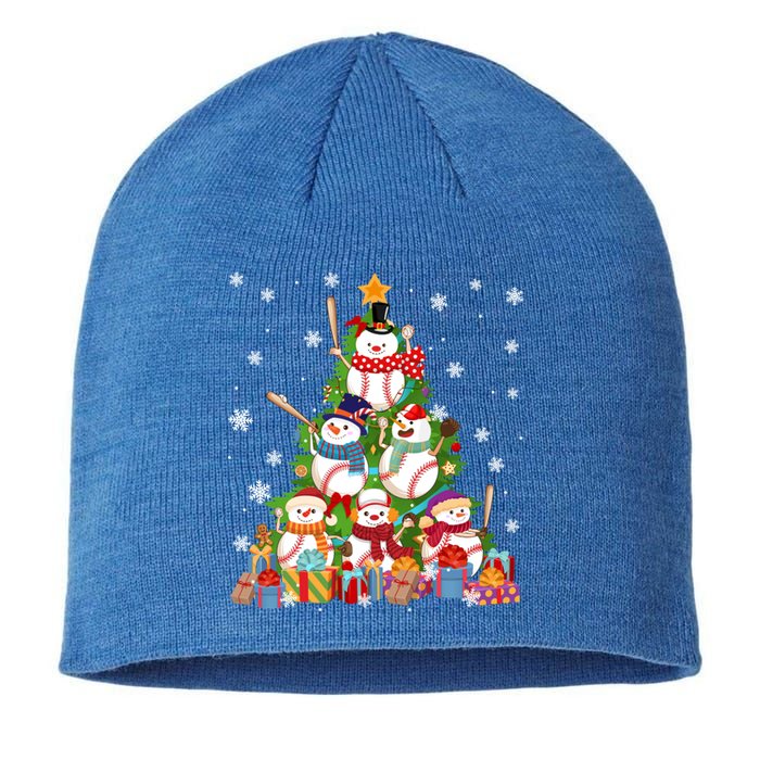 Baseball Snow Christmas Tree Pitchers Catchers Gift Sustainable Beanie