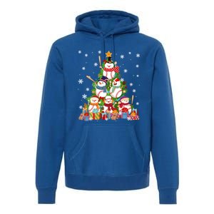 Baseball Snow Christmas Tree Pitchers Catchers Gift Premium Hoodie