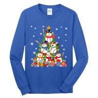 Baseball Snow Christmas Tree Pitchers Catchers Gift Tall Long Sleeve T-Shirt