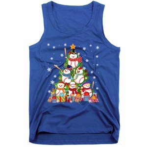 Baseball Snow Christmas Tree Pitchers Catchers Gift Tank Top