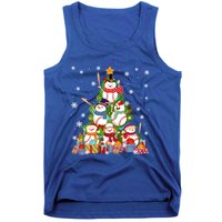 Baseball Snow Christmas Tree Pitchers Catchers Gift Tank Top