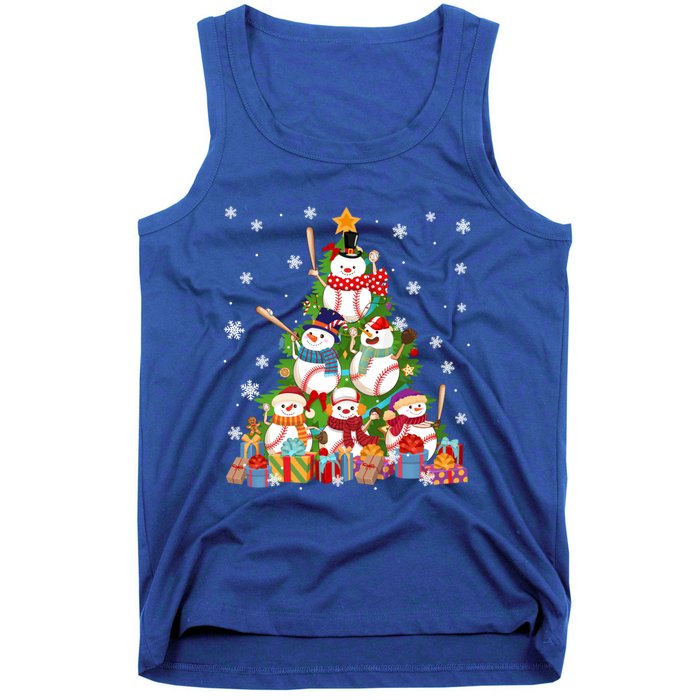 Baseball Snow Christmas Tree Pitchers Catchers Gift Tank Top