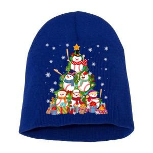 Baseball Snow Christmas Tree Pitchers Catchers Gift Short Acrylic Beanie