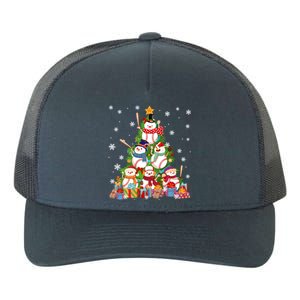 Baseball Snow Christmas Tree Pitchers Catchers Gift Yupoong Adult 5-Panel Trucker Hat