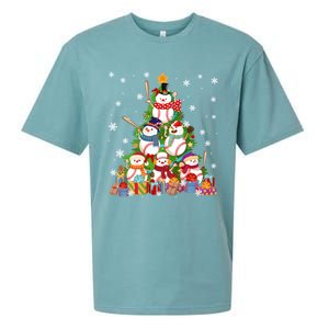 Baseball Snow Christmas Tree Pitchers Catchers Gift Sueded Cloud Jersey T-Shirt