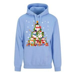 Baseball Snow Christmas Tree Pitchers Catchers Gift Unisex Surf Hoodie