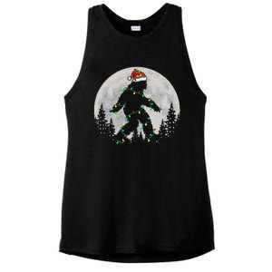 Bigfoot Santa Christmas Tree Lights Funny Xmas Sasquatch Ladies PosiCharge Tri-Blend Wicking Tank