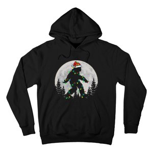 Bigfoot Santa Christmas Tree Lights Funny Xmas Sasquatch Hoodie