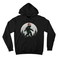 Bigfoot Santa Christmas Tree Lights Funny Xmas Sasquatch Hoodie