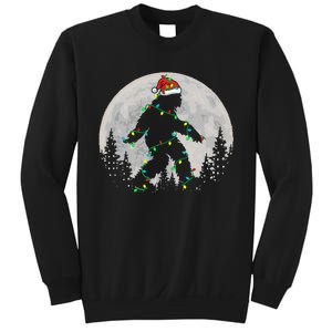 Bigfoot Santa Christmas Tree Lights Funny Xmas Sasquatch Sweatshirt