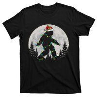 Bigfoot Santa Christmas Tree Lights Funny Xmas Sasquatch T-Shirt