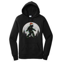 Bigfoot Santa Christmas Tree Lights Funny Xmas Sasquatch Women's Pullover Hoodie