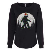 Bigfoot Santa Christmas Tree Lights Funny Xmas Sasquatch Womens California Wash Sweatshirt