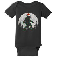 Bigfoot Santa Christmas Tree Lights Funny Xmas Sasquatch Baby Bodysuit