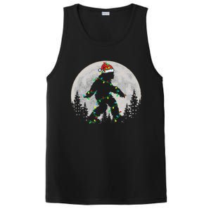 Bigfoot Santa Christmas Tree Lights Funny Xmas Sasquatch PosiCharge Competitor Tank