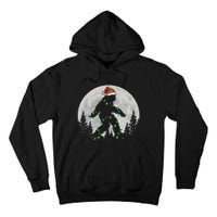 Bigfoot Santa Christmas Tree Lights Funny Xmas Sasquatch Tall Hoodie