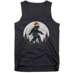 Bigfoot Santa Christmas Tree Lights Funny Xmas Sasquatch Tank Top