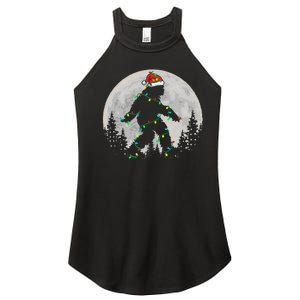 Bigfoot Santa Christmas Tree Lights Funny Xmas Sasquatch Women's Perfect Tri Rocker Tank