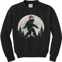 Bigfoot Santa Christmas Tree Lights Funny Xmas Sasquatch Kids Sweatshirt