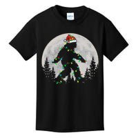 Bigfoot Santa Christmas Tree Lights Funny Xmas Sasquatch Kids T-Shirt